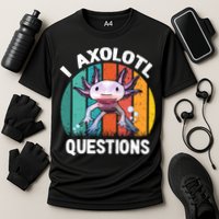 I Axolotl Questions Shirt Youth Kids Retro 90s Funny Axolotl Cooling Performance Crew T-Shirt