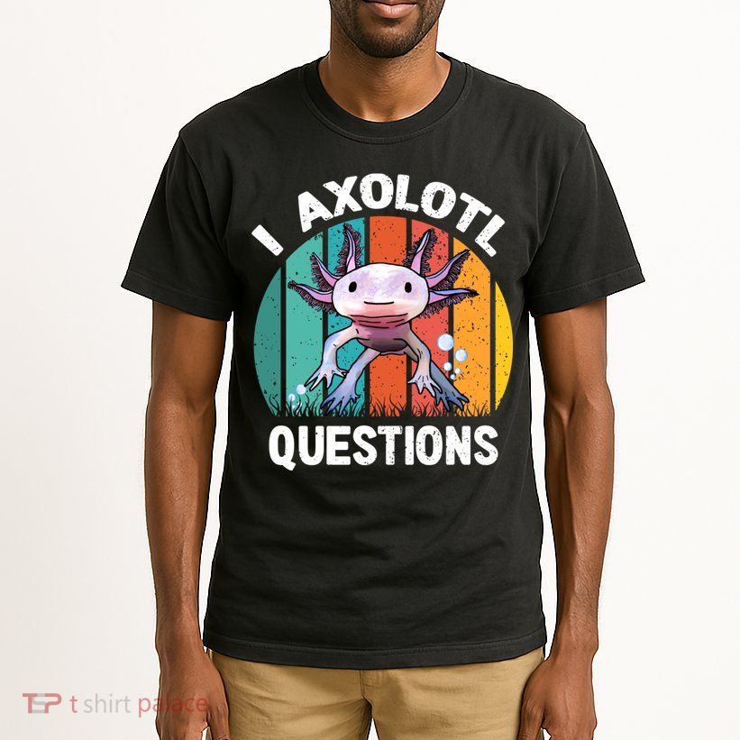 I Axolotl Questions Shirt Youth Kids Retro 90s Funny Axolotl Tall T-Shirt