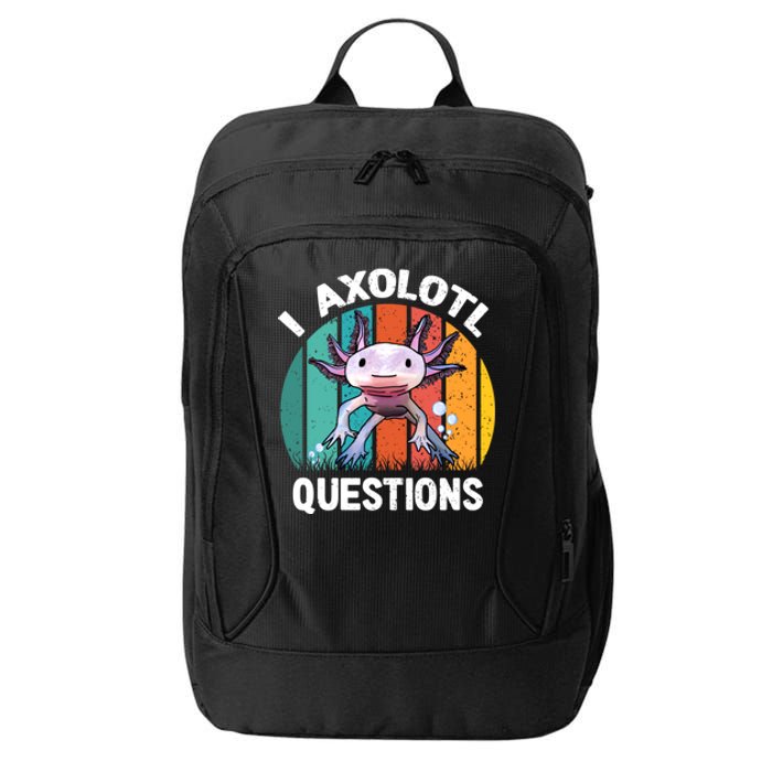 I Axolotl Questions Shirt Youth Kids Retro 90s Funny Axolotl City Backpack