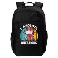 I Axolotl Questions Shirt Youth Kids Retro 90s Funny Axolotl Daily Commute Backpack