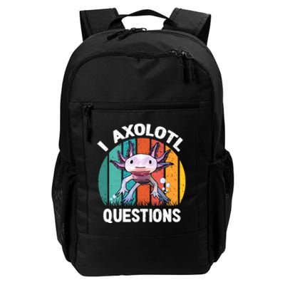 I Axolotl Questions Shirt Youth Kids Retro 90s Funny Axolotl Daily Commute Backpack