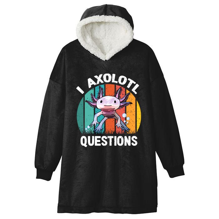 I Axolotl Questions Shirt Youth Kids Retro 90s Funny Axolotl Hooded Wearable Blanket