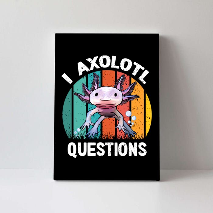 I Axolotl Questions Shirt Youth Kids Retro 90s Funny Axolotl Canvas