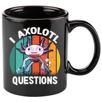 I Axolotl Questions Shirt Youth Kids Retro 90s Funny Axolotl 11oz C Handle Ceramic Mug
