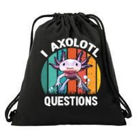 I Axolotl Questions Shirt Youth Kids Retro 90s Funny Axolotl Drawstring Bag