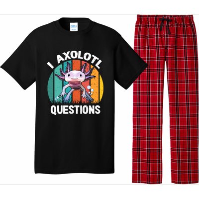 I Axolotl Questions Shirt Youth Kids Retro 90s Funny Axolotl Pajama Set