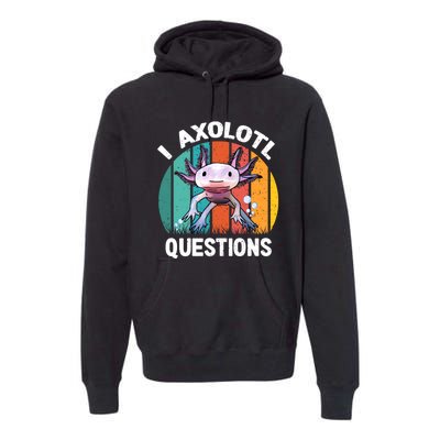 I Axolotl Questions Shirt Youth Kids Retro 90s Funny Axolotl Premium Hoodie