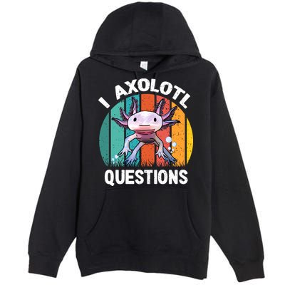 I Axolotl Questions Shirt Youth Kids Retro 90s Funny Axolotl Premium Pullover Hoodie