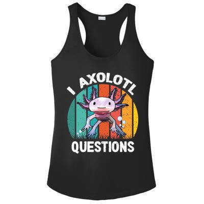 I Axolotl Questions Shirt Youth Kids Retro 90s Funny Axolotl Ladies PosiCharge Competitor Racerback Tank