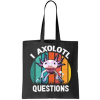 I Axolotl Questions Shirt Youth Kids Retro 90s Funny Axolotl Tote Bag