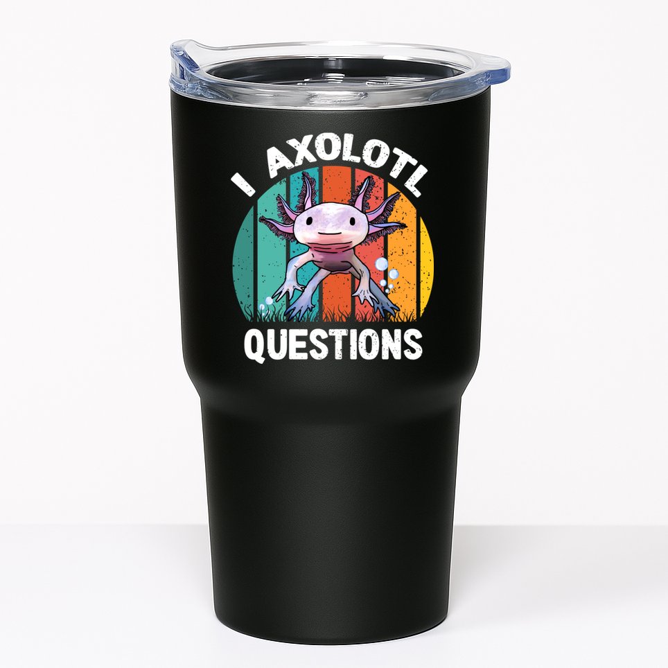 I Axolotl Questions Shirt Youth Kids Retro 90s Funny Axolotl Tumbler