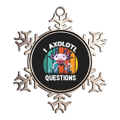 I Axolotl Questions Shirt Youth Kids Retro 90s Funny Axolotl Metallic Star Ornament