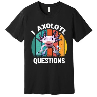 I Axolotl Questions Shirt Youth Kids Retro 90s Funny Axolotl Premium T-Shirt