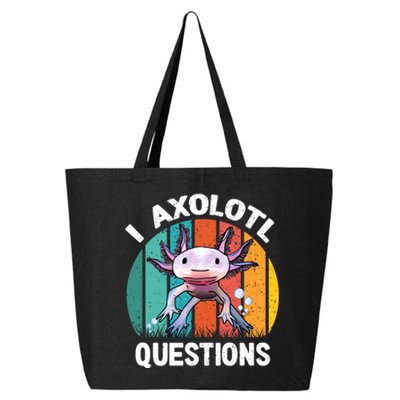 I Axolotl Questions Shirt Youth Kids Retro 90s Funny Axolotl 25L Jumbo Tote