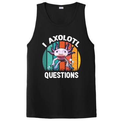 I Axolotl Questions Shirt Youth Kids Retro 90s Funny Axolotl PosiCharge Competitor Tank