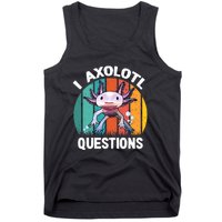 I Axolotl Questions Shirt Youth Kids Retro 90s Funny Axolotl Tank Top