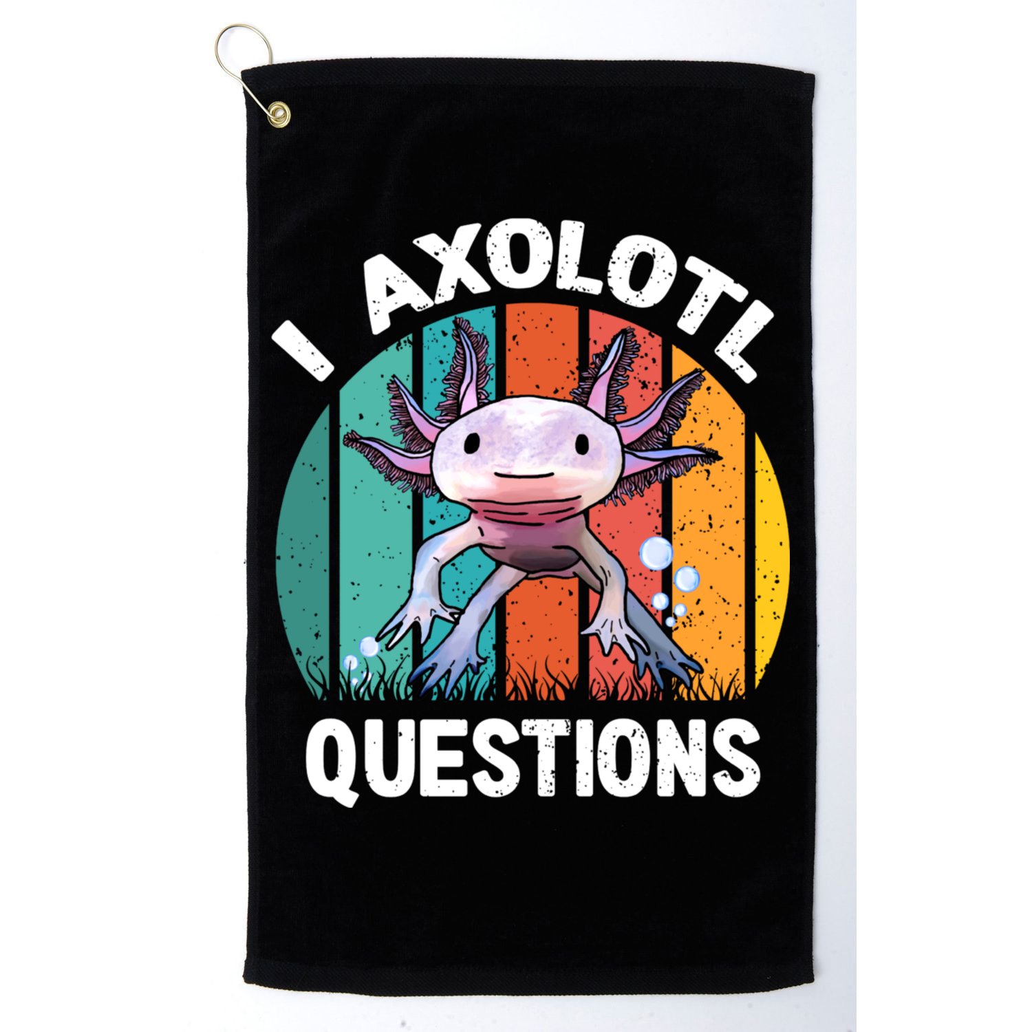I Axolotl Questions Shirt Youth Kids Retro 90s Funny Axolotl Golf Towel