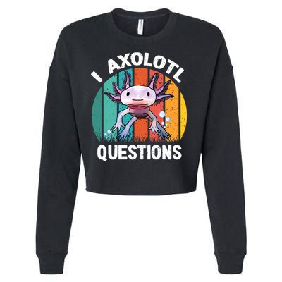 I Axolotl Questions Shirt Youth Kids Retro 90s Funny Axolotl Cropped Pullover Crew