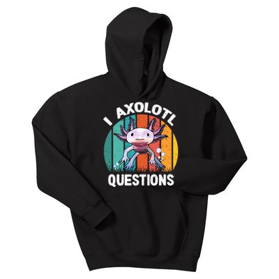 I Axolotl Questions Shirt Youth Kids Retro 90s Funny Axolotl Kids Hoodie