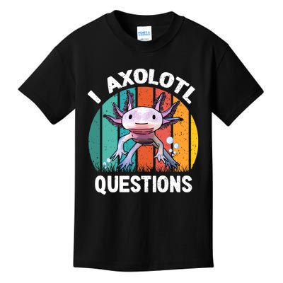 I Axolotl Questions Shirt Youth Kids Retro 90s Funny Axolotl Kids T-Shirt