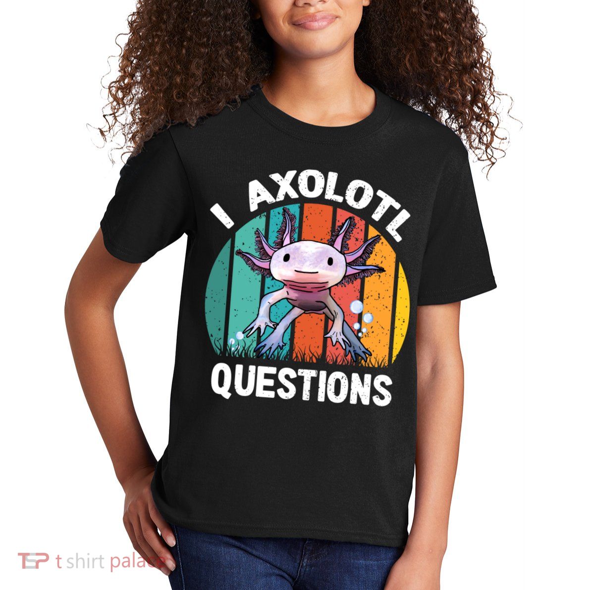 I Axolotl Questions Shirt Youth Kids Retro 90s Funny Axolotl Kids T-Shirt