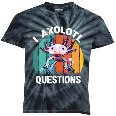 I Axolotl Questions Shirt Youth Kids Retro 90s Funny Axolotl Kids Tie-Dye T-Shirt