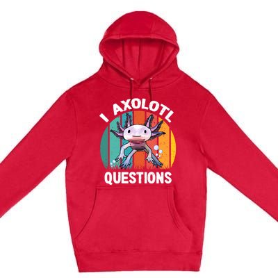 I Axolotl Questions Shirt Youth Kids Retro 90s Funny Axolotl Premium Pullover Hoodie