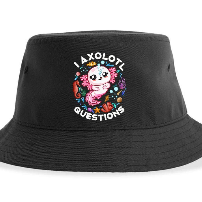 I Axolotl Questions Funny Axolotl lover Sustainable Bucket Hat