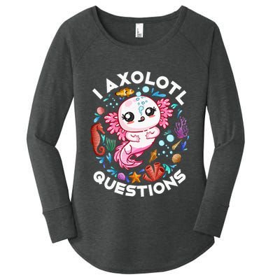 I Axolotl Questions Funny Axolotl lover Women's Perfect Tri Tunic Long Sleeve Shirt
