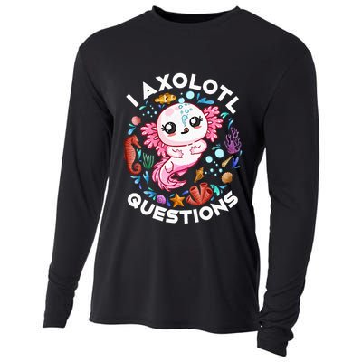 I Axolotl Questions Funny Axolotl lover Cooling Performance Long Sleeve Crew