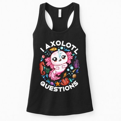 I Axolotl Questions Funny Axolotl lover Womens Tank Top