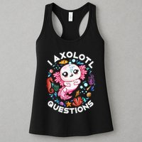 I Axolotl Questions Funny Axolotl lover Womens Tank Top