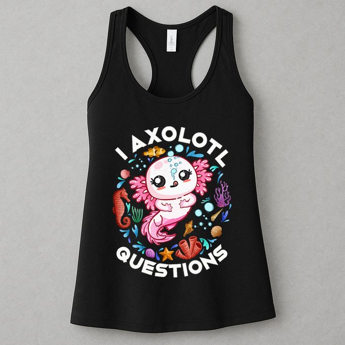 I Axolotl Questions Funny Axolotl lover Womens Tank Top