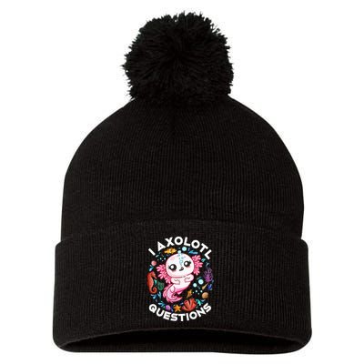 I Axolotl Questions Funny Axolotl lover Pom Pom 12in Knit Beanie