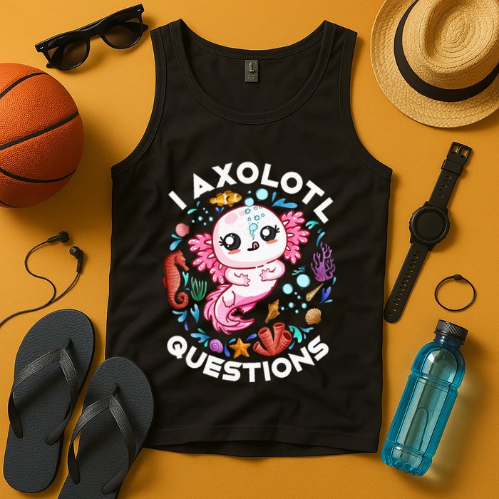 I Axolotl Questions Funny Axolotl lover Tank Top