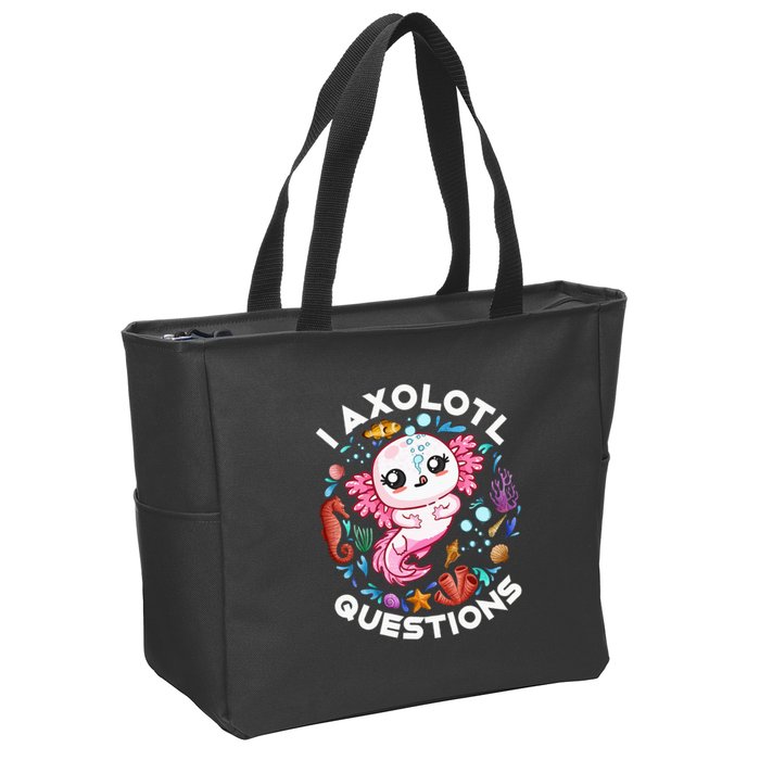 I Axolotl Questions Funny Axolotl lover Zip Tote Bag