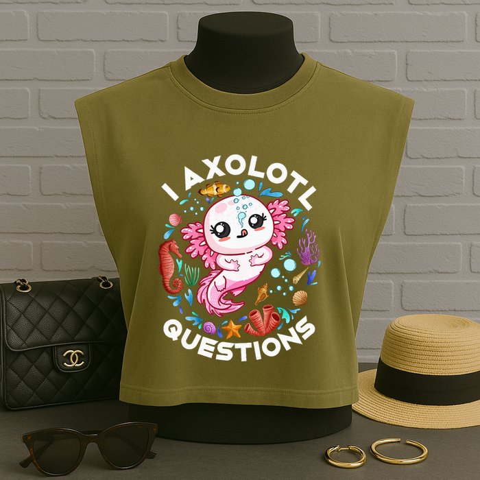 I Axolotl Questions Funny Axolotl lover Garment-Dyed Women's Muscle Tee