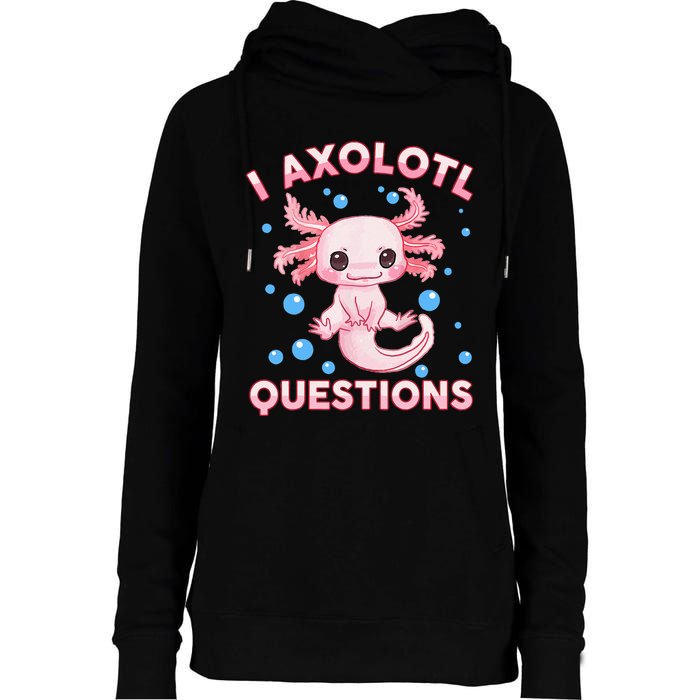 I Axolotl Questions Axolotl Womens Funnel Neck Pullover Hood