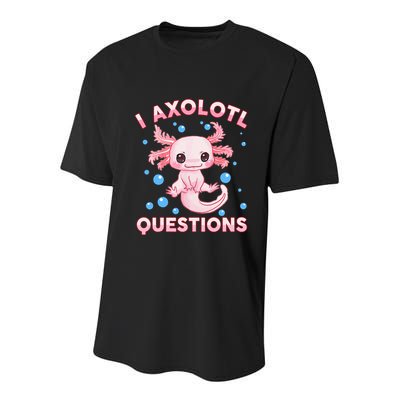 I Axolotl Questions Axolotl Youth Performance Sprint T-Shirt