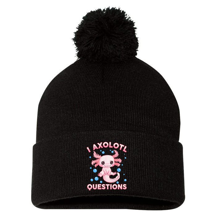 I Axolotl Questions Axolotl Pom Pom 12in Knit Beanie