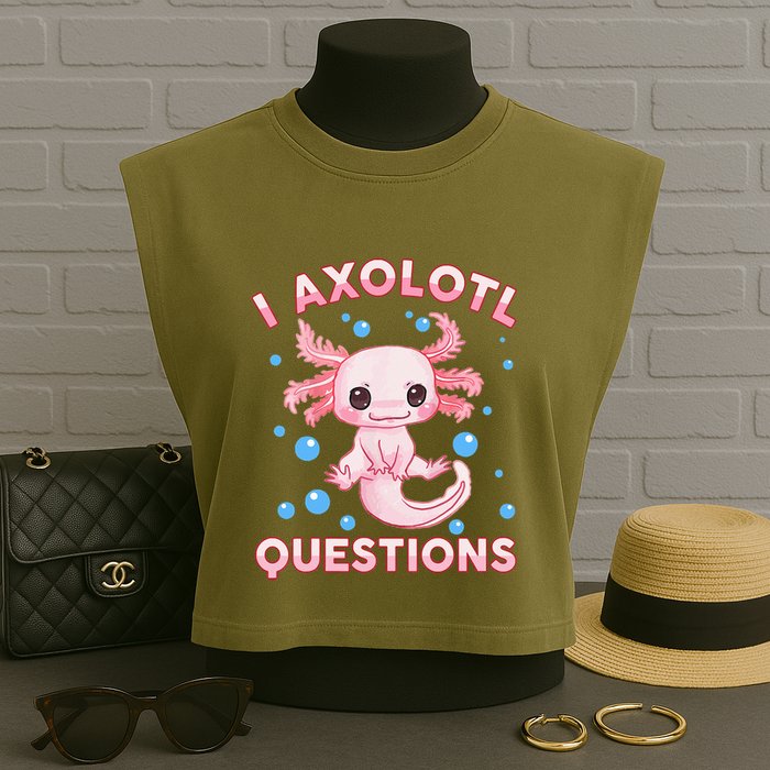 I Axolotl Questions Axolotl Garment-Dyed Women's Muscle Tee