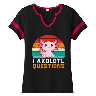 I Axolotl Questions Axolotl Ladies Halftime Notch Neck Tee