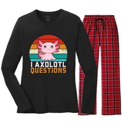 I Axolotl Questions Axolotl Women's Long Sleeve Flannel Pajama Set 