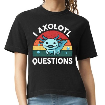 I Axolotl Questions Design Funny Cute Axolotl Comfort Colors Boxy T-Shirt