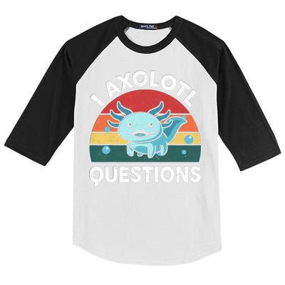 I Axolotl Questions Design Funny Cute Axolotl Kids Colorblock Raglan Jersey
