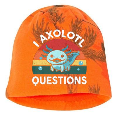 I Axolotl Questions Design Funny Cute Axolotl Kati - Camo Knit Beanie