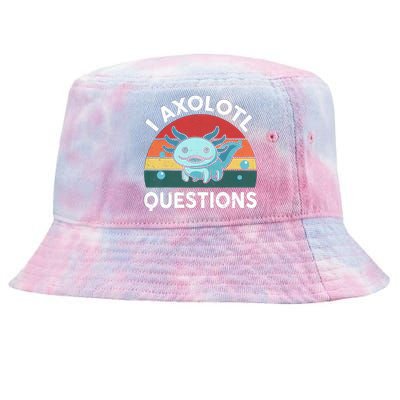 I Axolotl Questions Design Funny Cute Axolotl Tie-Dyed Bucket Hat