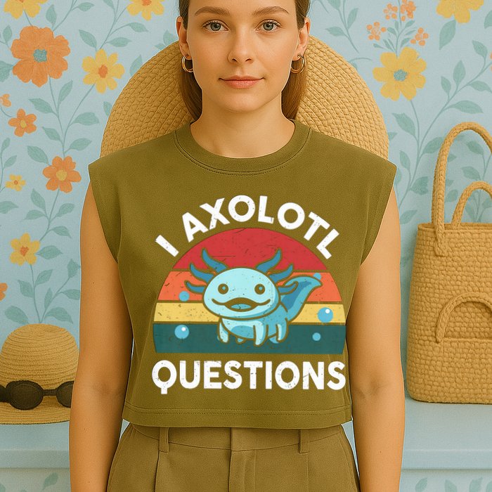 I Axolotl Questions Design Funny Cute Axolotl Garment-Dyed Women's Muscle Tee