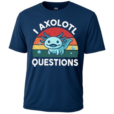 I Axolotl Questions Design Funny Cute Axolotl Performance Shirt