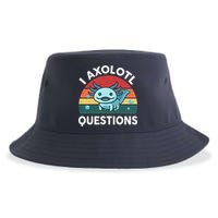 I Axolotl Questions Design Funny Cute Axolotl Sustainable Bucket Hat